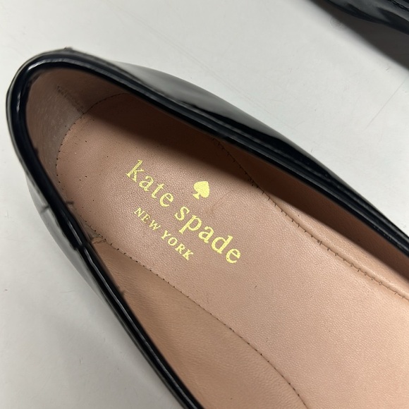 Kate Spade Willa Ballet Flats Shoes Shiny Patent Leather Bow Charm Black Size 7 - Picture 7 of 10